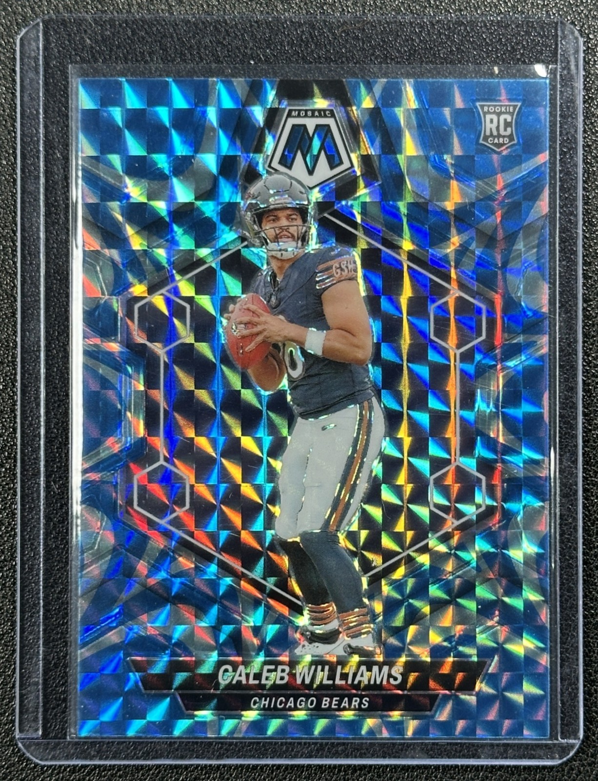 CALEB WILLIAMS 2024 PANINI MOSAIC #301 ROOKIE REACTIVE BLUE PRIZM RC BEARS