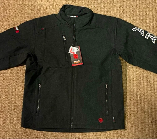 Ariat FR Team Logo USA Flag Softshell Jacket Black Men's XL NWT 10079080 CAT 3 - product listing photo