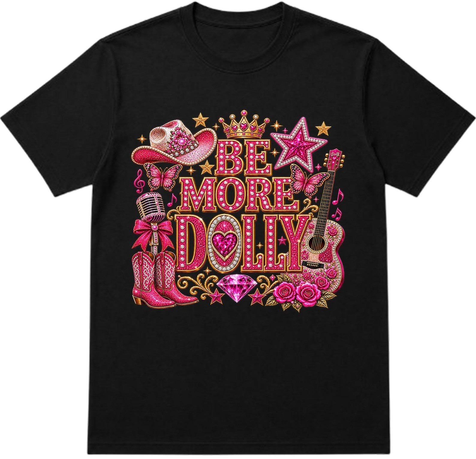 Be More Dolly T Shirt, Western Cowgirl Graphic Tee, Country Music Shirt