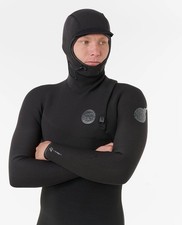 Rip Curl E-Bomb 4/3 Zip Free Hooded Wetsuit - Men's - Large / Black