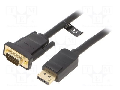 Kabel D-Sub 15pin HD Stecker,Displayport Stecker schwarz 5m