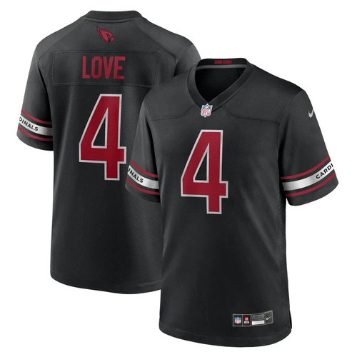  Arizona Cardinals Jeremiyah Love #4 Black Stitched Jersey S-3XL