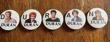 Vintage 1980  s Duran Duran Pin Set Complete Rare Spell Out Duran 5 In Set