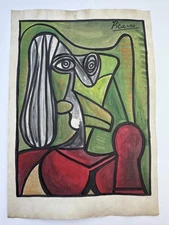 Pablo Picasso COA Art Painting Original Drawing Vintage Paper Signed