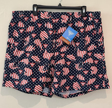 Columbia Shorts Men's XL Swim Trunks PFG Clearwater Shores Fish Navy USA Flag