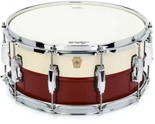 Ludwig Supra-Sweet Snare Drum - 6.5 inches x 14 inches, Red and Ivory,