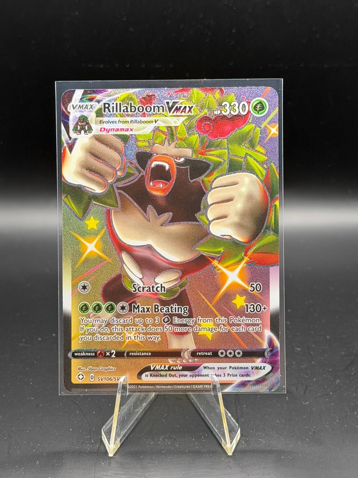 Rillaboom VMAX 018/192 Holo VMAX Rare Rebel Clash Pokemon Near Mint