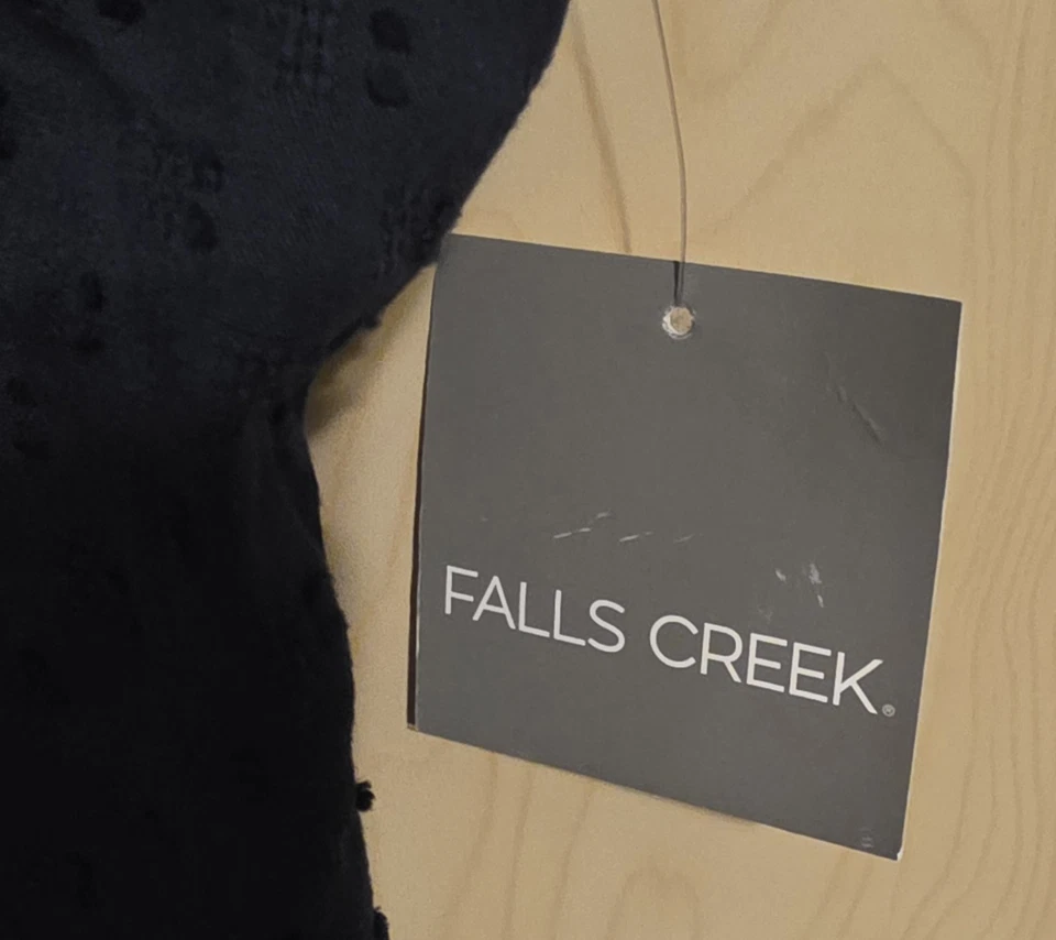 Camiseta sin mangas Falls Creek Plus 2X azul marino cuello cuadrado clipdot nueva con etiquetas Foto 3 de 4