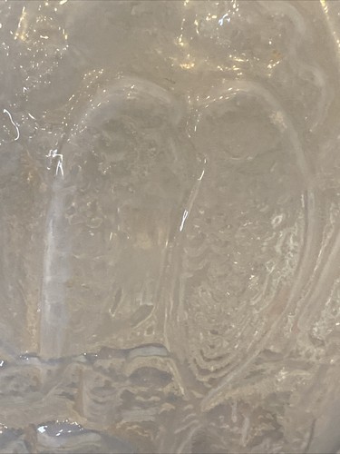 Large 10” Czech Kralik Vase Love Birds Parakeets White Opalescent Lalique Style - Picture 3 of 16