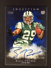 2011 Topps Inception BILAL POWELL Blue Autograph /150 #132 Rookie Auto Jets