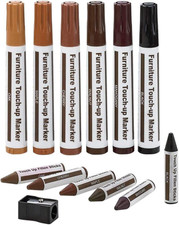 Furniture Repair Kit Wood Markers - Set of 13 - Markers and Wax Sticks with Shar