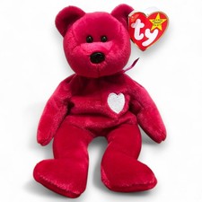 Ty Beanie Babies Valentina Bear Beanbag Plush Toy Pink Heart Vintage 1999 8.5"