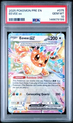 2025 POKEMON PRE EN-PRISMATIC EVOLUTIONS #075 EEVEE EX PSA 10