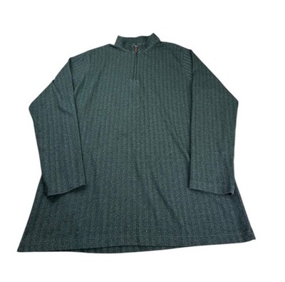 Mizzen+Main KPI Performance Golf 1/4 Zip Men's XL Spruce Green Herringbone