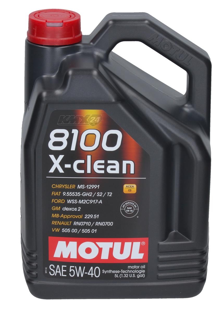 Motul 8100 X-Clean 5W40 Fully Synthetic Engine Oil 5 Liter Canister