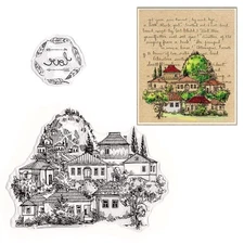 Mountain House Villa Background Clear Stamps for DIY Photo Scrapbooking Card