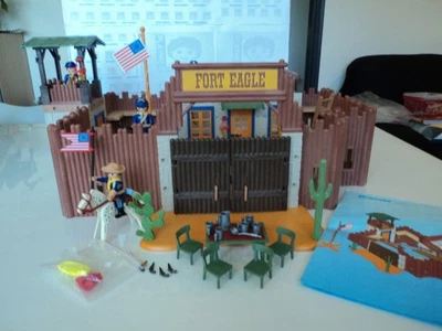PLAYMOBIL vintage western fort EAGLE soldats nordistes set 3023 de 1998 / notice - Photo 1/4