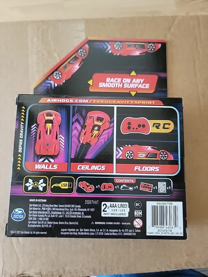 NEW Zero Gravity Sprint Wall Climber Racer RC Car Red Rechargeable Air Hogs NIB - Image 2 of 2