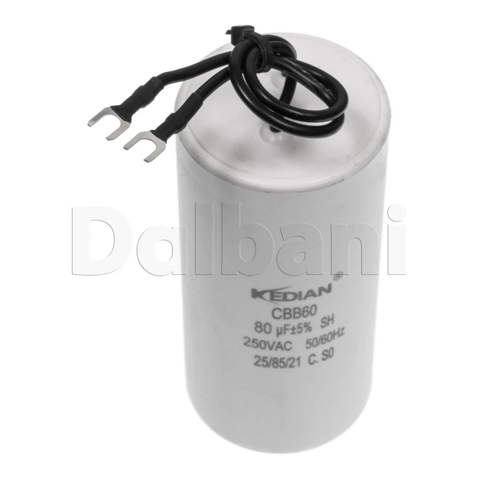 Condensador de funcionamiento del motor 80UF 250VAC especificación japonesa CBB60 25/85/21 45X95 MM 80 MFD Foto 3 de 3