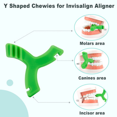 Chewies for Invisalign Aligner,  4 PCS Y-Shaped Chewies for Aligner Trays Sea...
