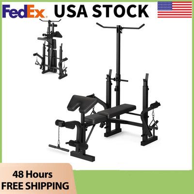 800 lbs Weight Bench w/Leg Extension & Preacher Curl,Full Body Strength Training