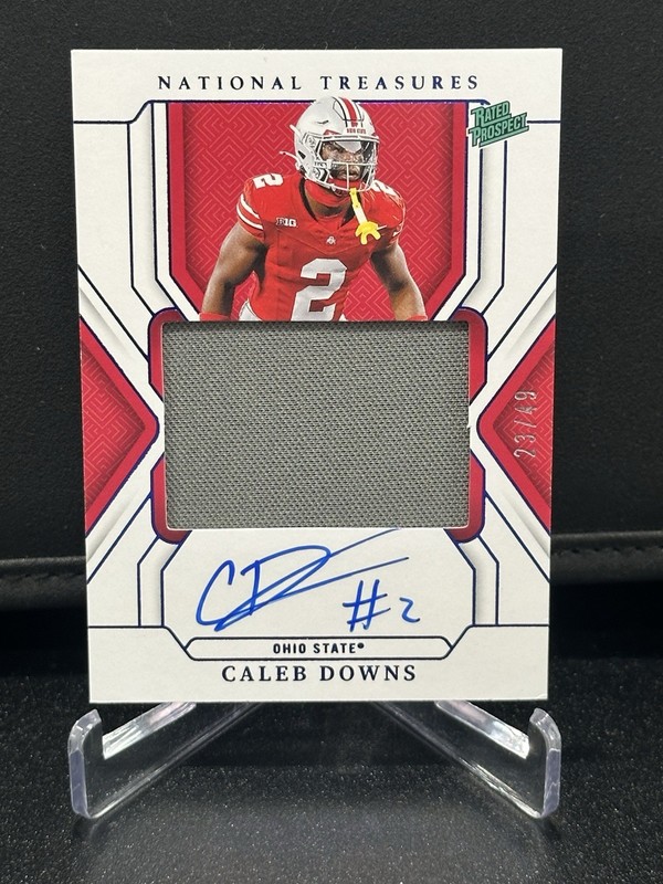 2025 National Treasures Collegiate Caleb Downs #88 Blue /49 RPA RC Patch Auto