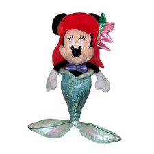 Disney Parks Minnie Mouse Little Mermaid Princess Ariel Plush 12" stuffie