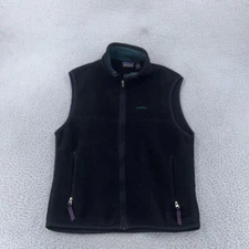 Vintage Patagonia Synchilla 90s Fleece Vest Mens S/M Black Zip Up Hiking USA