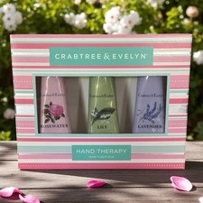 Crabtree Evelyn Hand Therapy Set Rosewater, Lily, Lavender Gift 0.9oz Each New