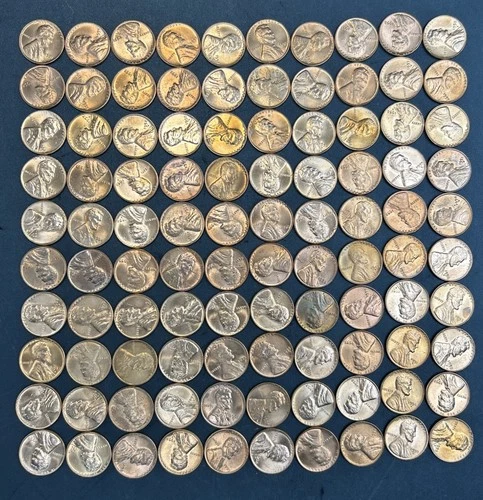 EH Lincoln 1958-BU Wheat Penny 100count Lot.