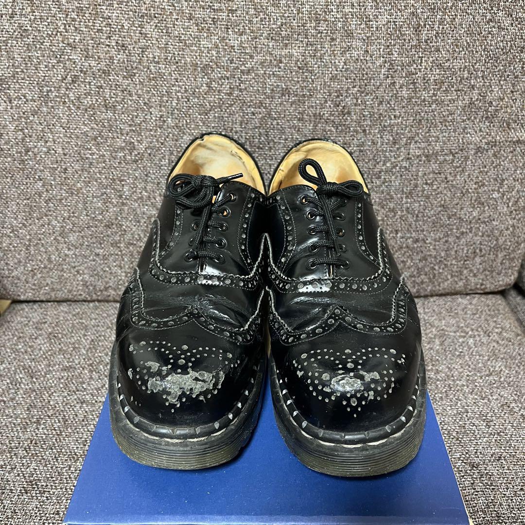 GEORGE COX Wingtip Leather Shoes Black - UK8 US9 EU42 Steel Toe 