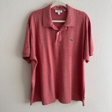 Lacoste Red Short Sleeve Polo Shirt Classic Fit - US Men's Size 3XL