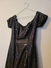 black sequin dress