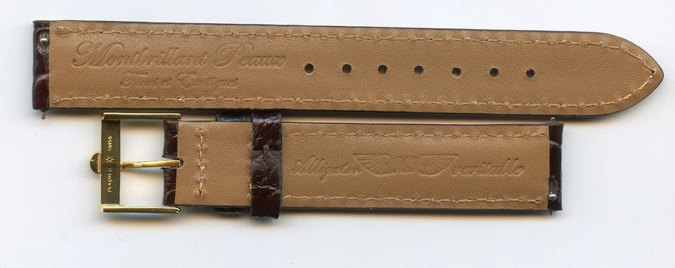 Correa de cocodrilo coñac profundo y hebilla Omega vintage dorada o de acero Foto 4 de 4