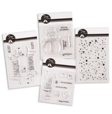 Two Jays Stamps -Starry Night, Christmas Sausage Dog, Snowman, Funky Tree 