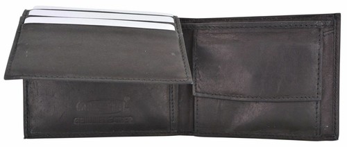KIDS BOYS SLIM COMPACT COIN POCKET BIFOLD WALLET BLACK BY MARSHAL - Picture 3 of 7