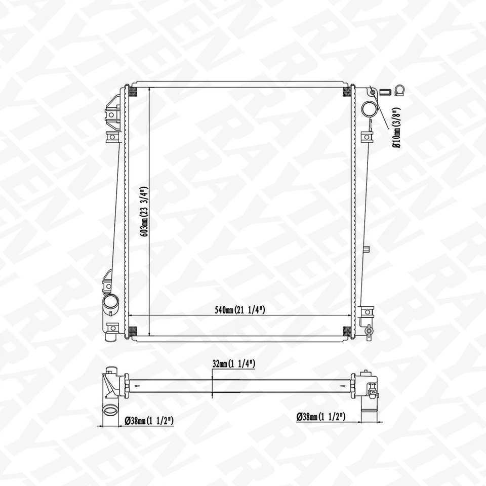 For 2002-2005 Ford Explorer Mercury Mountaineer Aluminum Radiator CU2342 - Image 2 of 2