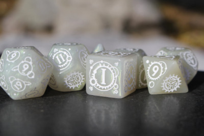 The Lady of Space and Time - 7 Piece Tabletop 5e Gaming DND RPG Witcher Dice Set