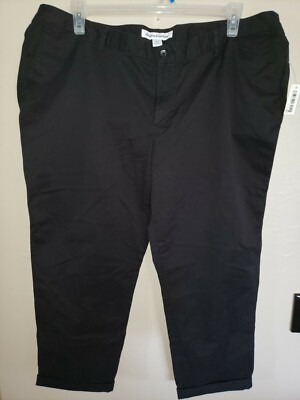 womens PLUS size 20 black PANTS AMAZON ESSENTIALS COTTON POLY STRETCH NEW NWT