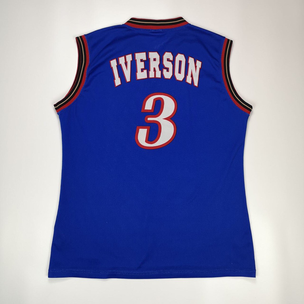 ファングッズ Iverson 1999 PHILA Jersey NBA NIKE L Alt Philadelphia 76ers Allen Iverson Autographed Blue Authentic