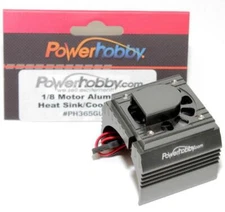 Powerhobby Aluminum Motor Heatsink Cooling Fan 1/8 Gun : Tekin 1/8Th Motors
