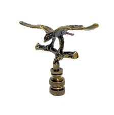 EAGLE ON BRANCH LAMP SHADE FINIAL ANTIQUE BRASS   #120