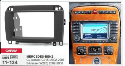 SET 2DIN Radioblende passt für MERCEDES-BENZ CL-Klasse (C215)/S-Klasse (W220)
