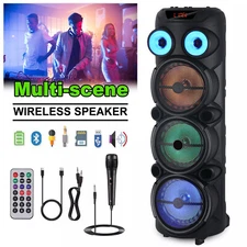 4000W Portable Bluetooth Speaker Sub Woofer Heavy Bass Party Sound System Mic