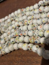 5 In Strand Vintage 1950s Lampwork Beads Japanese Glass 7mm Rare