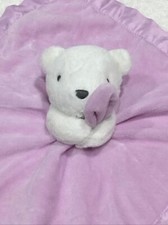 Carter  s Lavender Springtime Polar bear Teddy Lovey Security Blanket Purple