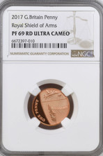 2017 1p Shield One Pence Proof NGC PF69 Great Britain Penny
