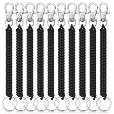 Mozeat Lens 10PCS Retractable Coil Spring Keychain Spiral Cord Coil Keychain ...