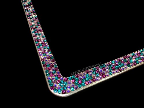 Bling Multicolor Slim License Plate Frame AUSTRIAN CRYSTALS Car Custom Bedazzled - Bild 2 von 7