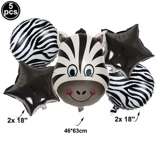 6pcs Jungle Safari Animal Foil Balloon Set Kids 1st Birthday Party Decoration - Picture 5 of 62